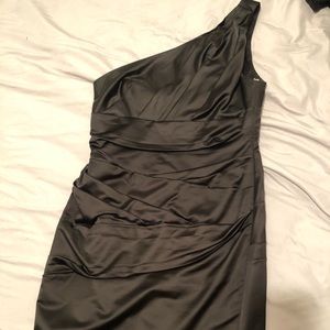 David’s Bridal One Shoulder Satin Dress